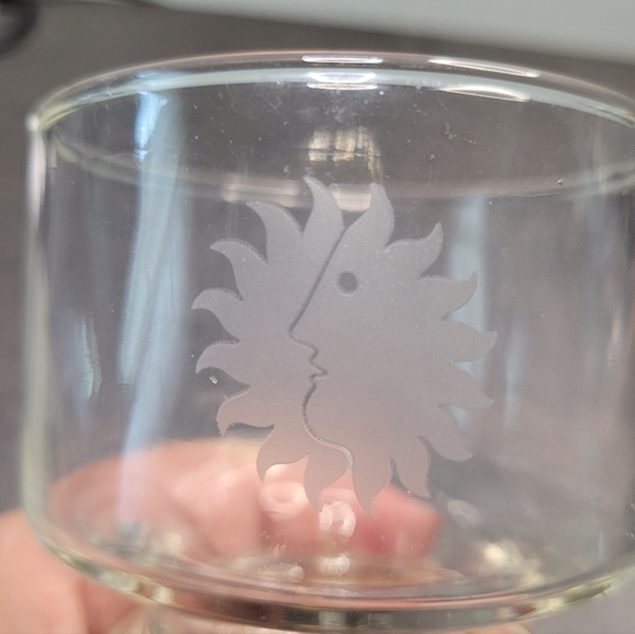 National Airlines First Class Etched Sun King Logo Vintage Cocktail Glasses - Picture 3 of 7